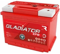 Аккумуляторная батарея Gladiator 60 А/ч, прямая полярность, тип вывода конус GEF6010