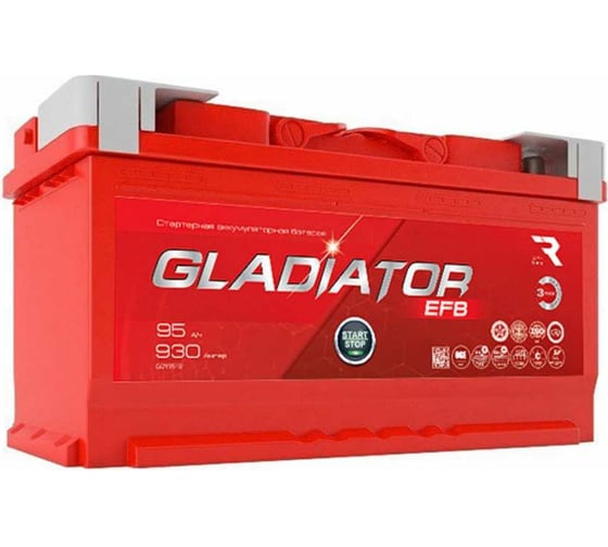 Аккумуляторная батарея Gladiator 95 А/ч, прямая полярность, тип вывода конус GEF9510
