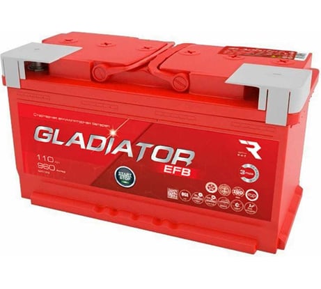 Аккумуляторная батарея Gladiator 110 А/ч, прямая полярность, тип вывода конус GEF11010