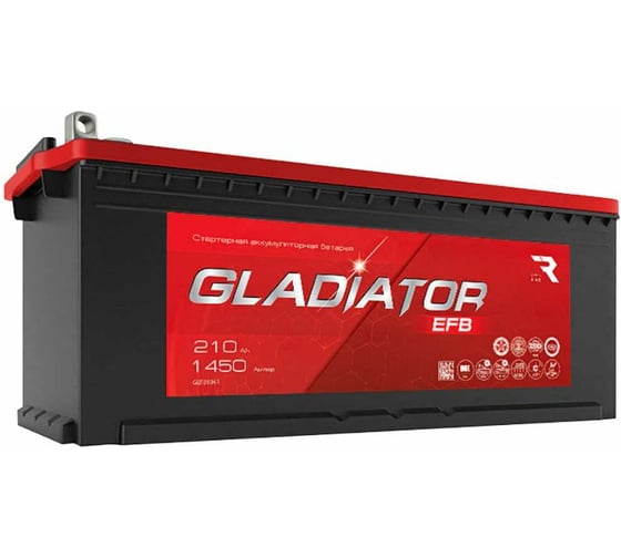 Аккумуляторная батарея Gladiator 210 А/ч, прямая полярность, тип вывода болт GEF21041