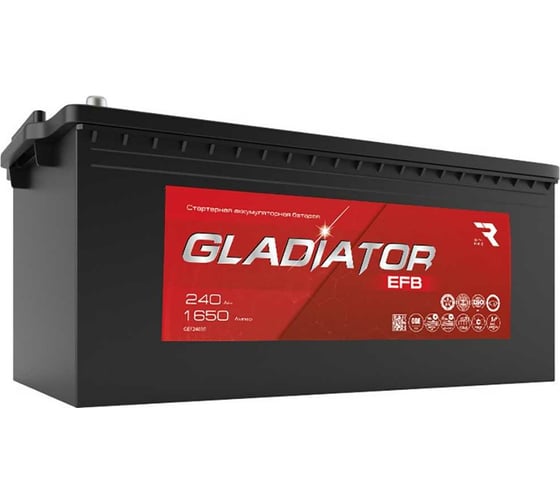 Аккумуляторная батарея Gladiator 240 А/ч, прямая полярность, тип вывода болт GEF24030