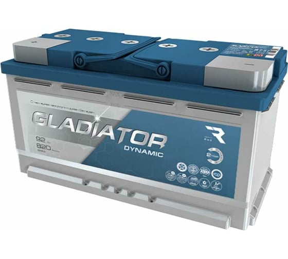 Аккумуляторная батарея Gladiator 92 А/ч, прямая полярность, тип вывода конус GDY9210