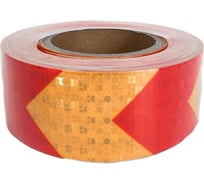 Светоотражающая самоклеящаяся лента СИМАЛЕНД желто-красная, 5 см х 25 м 2604173