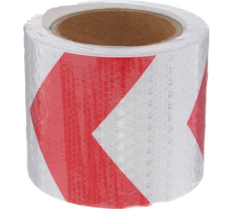 Светоотражающая самоклеящаяся лента СИМАЛЕНД красно-белая, 10 см х 15 м 5155996