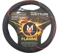 Оплетка на руль VETTLER FLAMME M, 37-38 см. 2108-15/иномарки, экокожа, красный MFLAMMEred