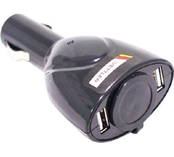 Разветвитель прикуривателя VETTLER SZU-3 1 гнездо + 2 порта USB SZU3