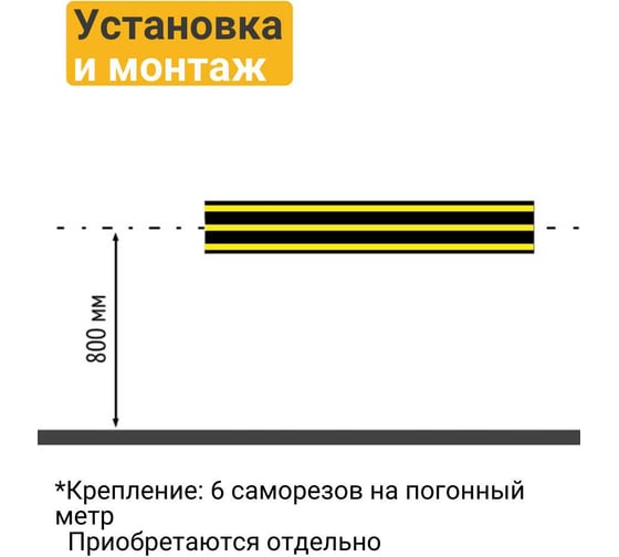 Демпфер для круглых колонн резиновый ТЕХНОЛОГИЯ 5000х160х15 мм ДКР-5000 00000005761