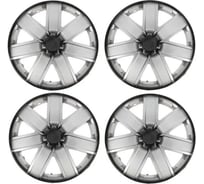 Колесные колпаки TORSO R15 ГАЛАКСИ, серебристо-черный карбон, набор 4 шт. 2471885