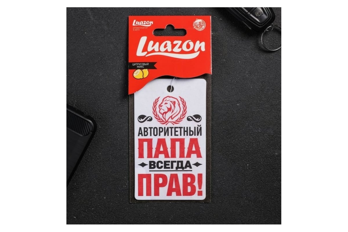 Ароматизатор в авто LUAZON серия приколы, Папа прав! 2341409 - выгодная  цена, отзывы, характеристики, фото - купить в Москве и РФ