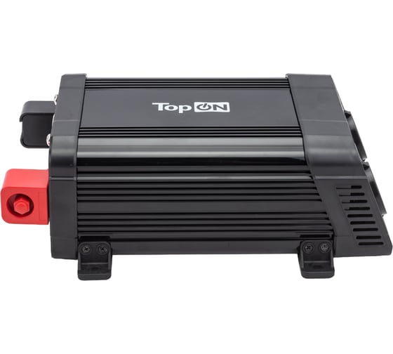 Автомобильный инвертор TopOn 1200 Вт, 2 розетки, Type-C, USB, LCD экран, пиковая мощность 2400 Вт, черный TOP-PI1202