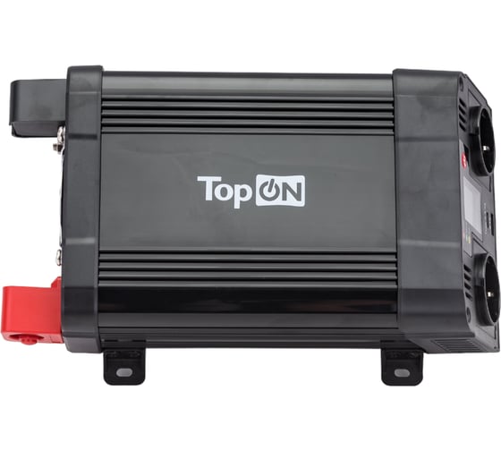 Автомобильный инвертор TopOn 1200 Вт, 2 розетки, Type-C, USB, LCD экран, пиковая мощность 2400 Вт, черный TOP-PI1202