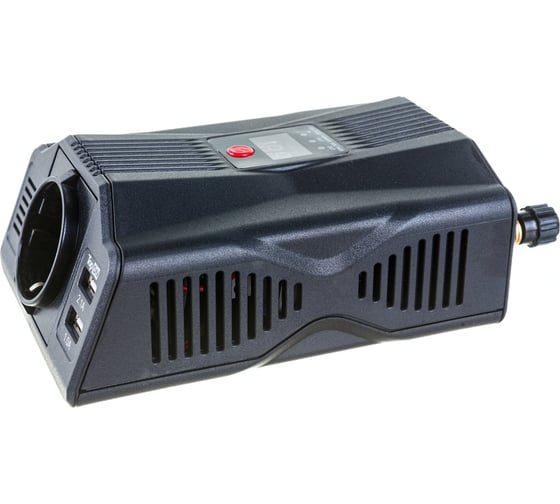 Автомобильный инвертор TopOn 200 Вт, 1 розетка, 2 USB, LCD экран, пиковая мощность 400 Вт, черный TOP-PI201