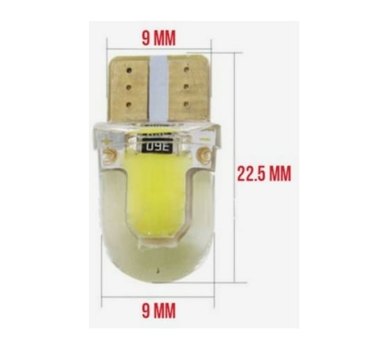 Светодиодная автолампа СИМАЛЕНД T10 W5W, 2 COB, габарит, 12 В, свет белый 4449975