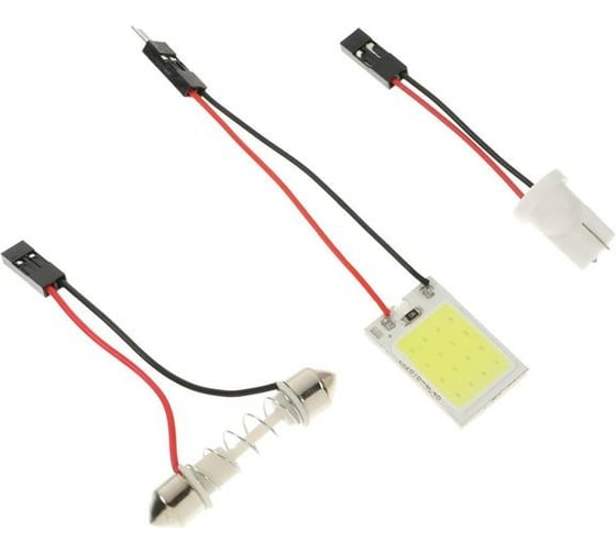 Светодиодная автолампа СИМАЛЕНД, 12 В, 16 SMD, два переходника, свет белый 5464517