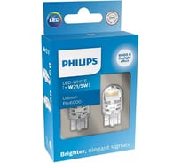 Автолампа PHILIPS W21/5W, W3х16q, LED WHITE Ultinon Pro6000, 6000 K, 250/50 Лм, 12 В 11066CU60X2