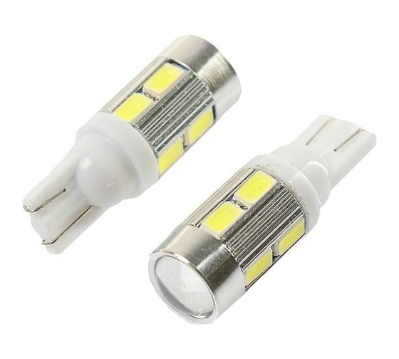 Светодиодная автолампа Cartage T10 W5W, 12 В, 10 SMD-5630, набор 2 шт. 2612657