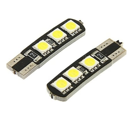 Светодиодная автолампа Cartage T10 W5W, 12 В, 3 Вт, 6 SMD-5050, набор 2 шт. 2612685