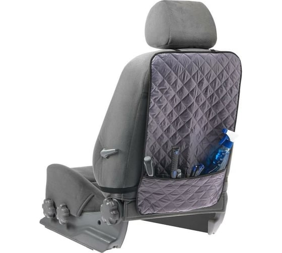 Накидка-незапинайка на спинку СИМАЛЕНД с карманом, оксфорд, ромб, серый, 60x40 см 5120724 1