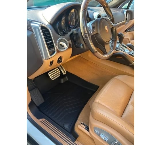 Коврики резиновые в салон SRTK 3D LUX для Porsche Cayenne 4-х зонный климат, 2010-2018 г.в. 3D.POR.CAY.4Z.10G.08x16
