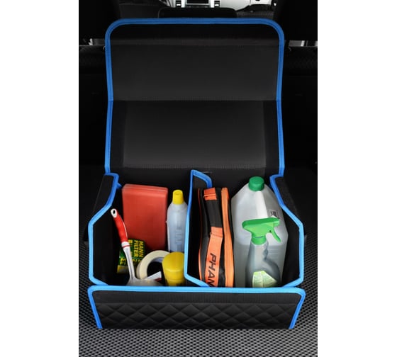 Сумка-органайзер в багажник Vicecar красная нить/оранжевый кант, логотип SMART VC924_оранжевый