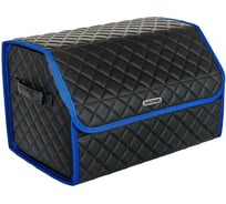 Сумка-органайзер в багажник Vicecar синяя нить/темно-синий кант, логотип RENAULT VC722_темносиний