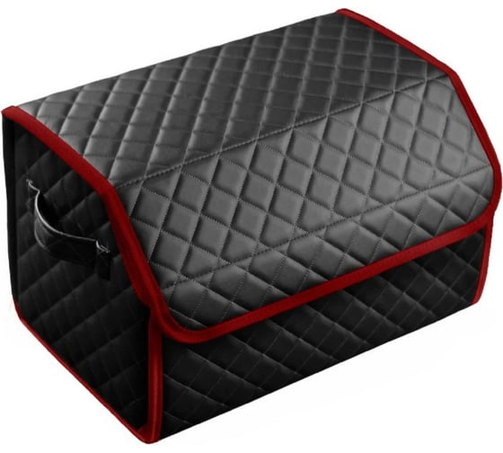 Сумка-органайзер в багажник Vicecar серая нить/бордовый кант, VC040_бордовый