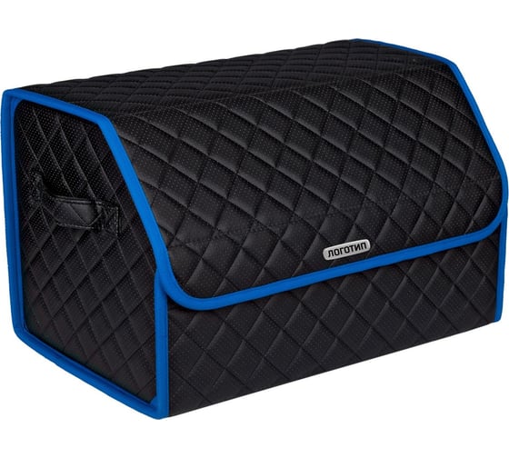 Сумка-органайзер в багажник Vicecar черная нить/темно-синий кант, логотип MAZDA VC815_темносиний 1