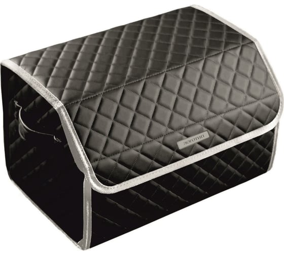 Сумка-органайзер в багажник Vicecar серая нить/белый кант, логотип GEELY VC005_белый 1