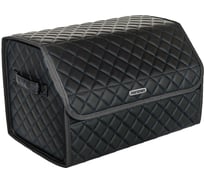 Сумка-органайзер в багажник Vicecar синяя нить/темно-серый кант, логотип JEEP VC707_темносерый