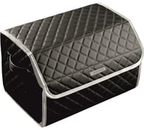 Сумка-органайзер в багажник Vicecar серая нить/белый кант, логотип AMG VC002_белый