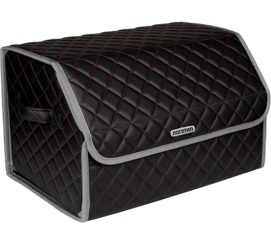 Сумка-органайзер в багажник Vicecar красная нить/светло-серый кант, логотип JEEP VC907_светлосерый 1