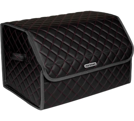 Сумка-органайзер в багажник Vicecar красная нить/темно-серый кант, логотип CHERY VC934_темносерый