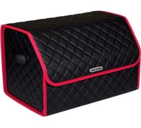 Сумка-органайзер в багажник Vicecar черная нить/красный кант, логотип CADILLAC VC809_красный