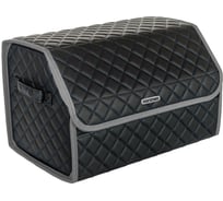 Сумка-органайзер в багажник Vicecar синяя нить/светло-серый кант, логотип LADA VC711_светлосерый