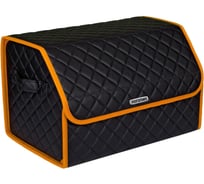 Сумка-органайзер в багажник Vicecar черная нить/оранжевый кант, логотип SMART VC824_оранжевый