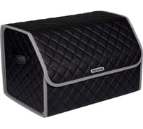 Сумка-органайзер в багажник Vicecar черная нить/светло-серый кант, логотип LEXUS VC812_светлосерый