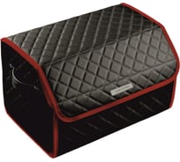 Сумка-органайзер в багажник Vicecar серая нить/бордовый кант, логотип FORD VC030_бордовый