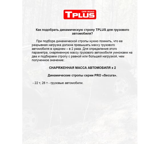Динамическая стропа Tplus серия Secura 22 т, 4.5 м T014634