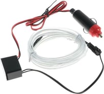 Неоновая нить для подсветки салона Cartage адаптер питания 12 В, 2 м, синий 156917