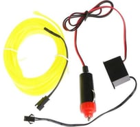 Неоновая нить для подсветки салона Cartage адаптер питания 12 В, 5 м, лимонный 4331070