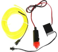 Неоновая нить для подсветки салона Cartage адаптер питания 12 В, 7 м, лимонный 6937278