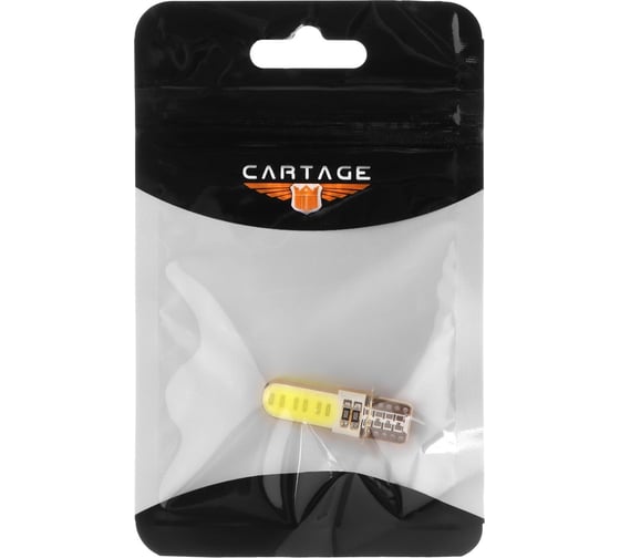 Светодиодная автолампа Cartage T10, 2 COB, 12 В, свет белый 4449980