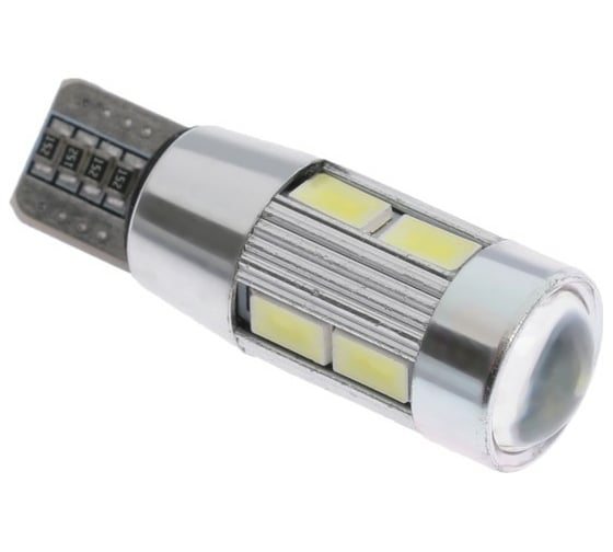 Светодиодная автолампа Cartage T10, 10 SMD, 12 В, линза 4449981