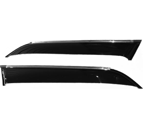 Дефлекторы окон с хромированным молдингом на третью часть Jeep Grand Cherokee III WK 2005-2010 COBRA TUNING J11205(3)CR 1
