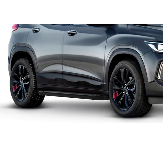 Пороги на автомобиль Rival Black lkz Chevrolet Tracker Шевроле Трэкер IV 2021- г.в. F173ALB.1002.1