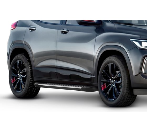 Пороги на автомобиль Rival Black для Chevrolet Tracker Шевроле Трэкер IV 2021- D173AL.1002.1