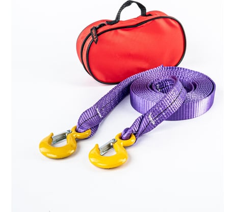 Буксировочный ремень Tplus 4/6 т, 5 м, а/м до 2 т, крюк/крюк + сумка T016846