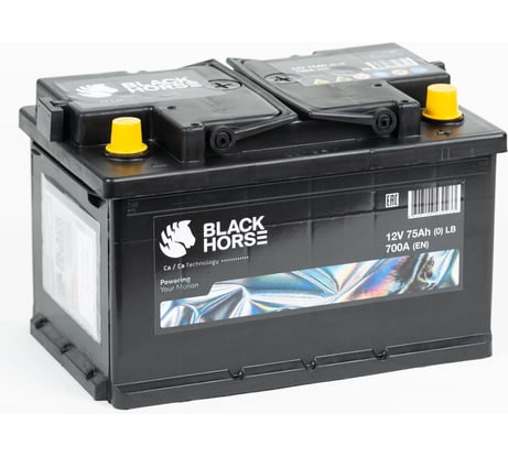 Аккумуляторная батарея Black Horse 12V 75.0LB низкий BH 75 (0) LB низкий