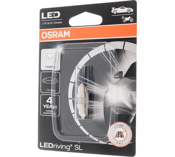 Автолампа Osram C5W SV8.5/8 LED 31мм 12V, блистер 1 шт. 6438DWP-1BL