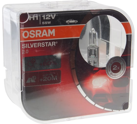 Автолампа Osram H1 55 P14.5s+60% SILVERSTAR 2.0 12V 64150SV2-HCB